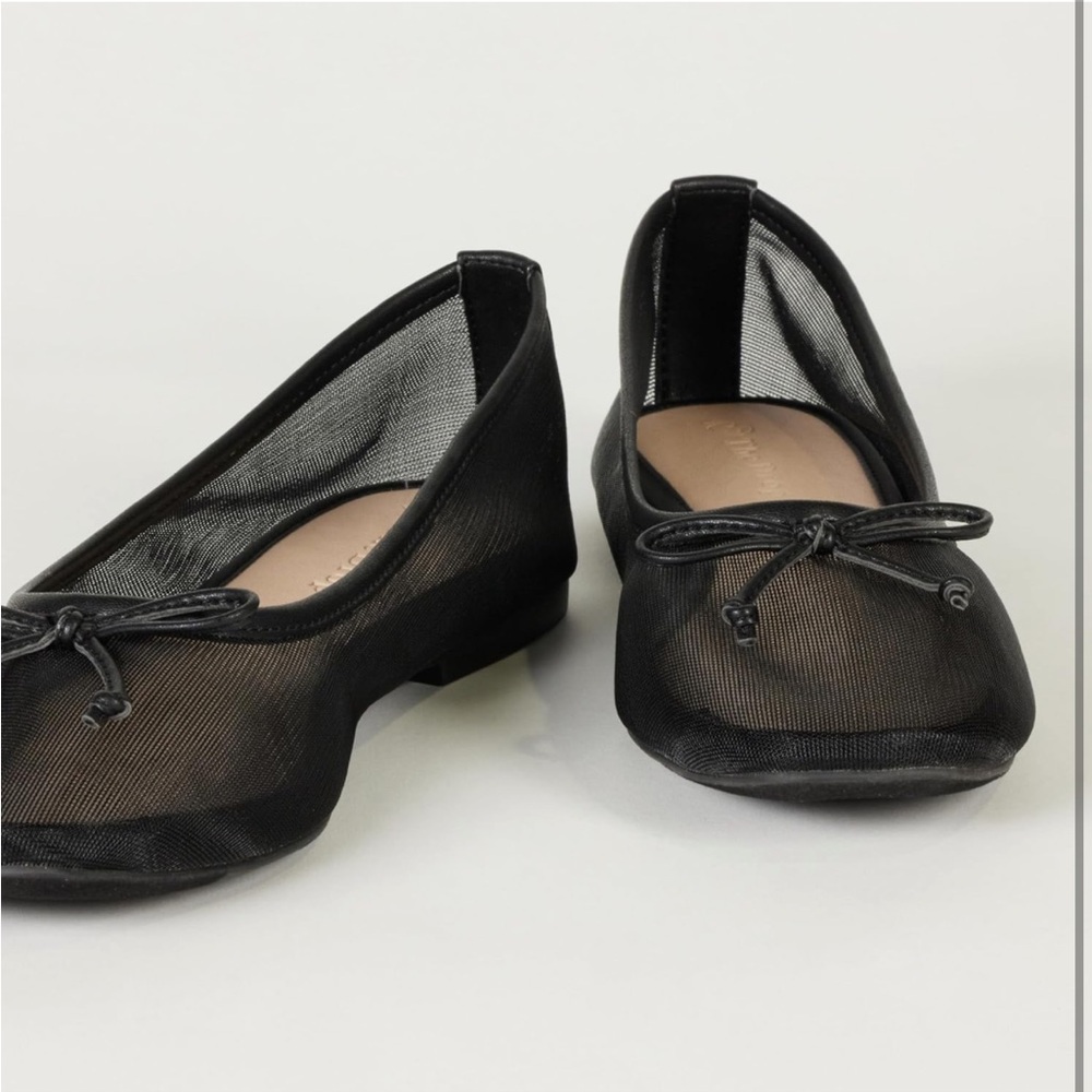 Mesh Ballet Flat with Bow